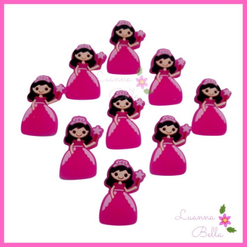Aplique Princesa de Borracha- Pct c/7 unds