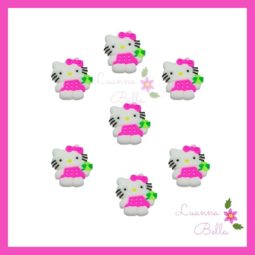Apliques Emborrachado Modelo Gatinha Hello - pcts c/7 unds