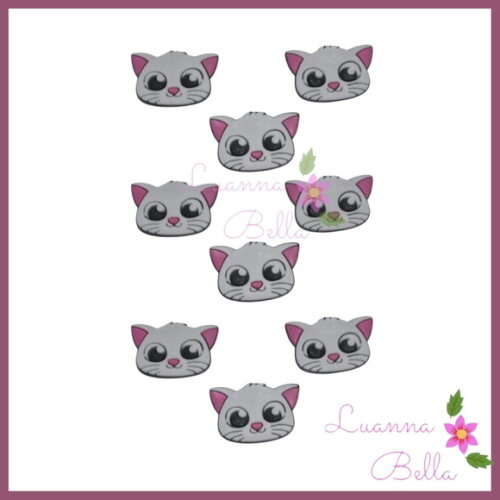 Apliques Emborrachados Gatinho- pact c/7 unds