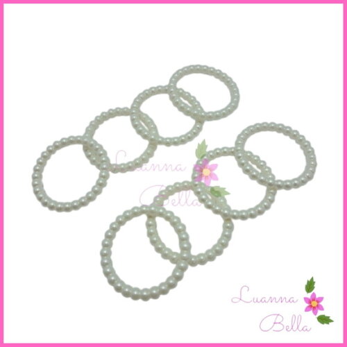 Argola ABS de pérolas branca - Pct c/ 13 unidades