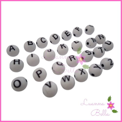 Bolinha Branca C/letras Preta - Pct c/3 alfabetos