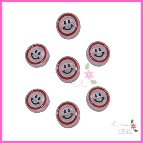 Carinha Feliz Translucida c/furo Passante -Pct c/6 Unidades