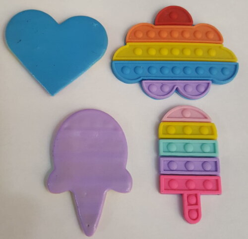 Chaveiro Pop It Variados Emborrachados -pct C/5unds