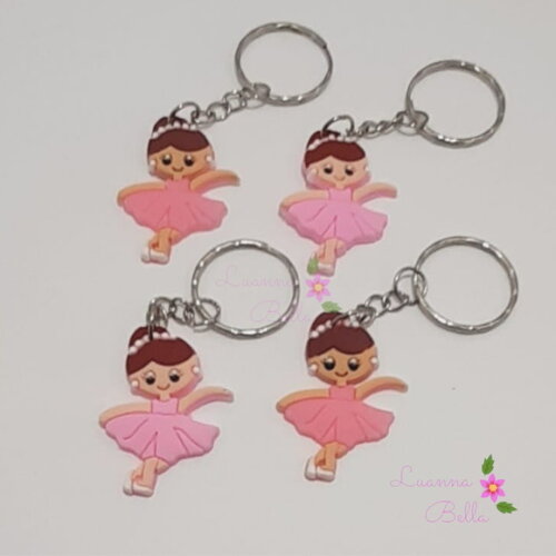 Chaveiros de Apliques Emborrachados Bailarina-pct c/4unds