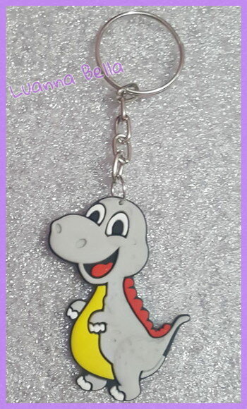 Chaveiros Dinossauros de borracha -Pct c/4 unidades
