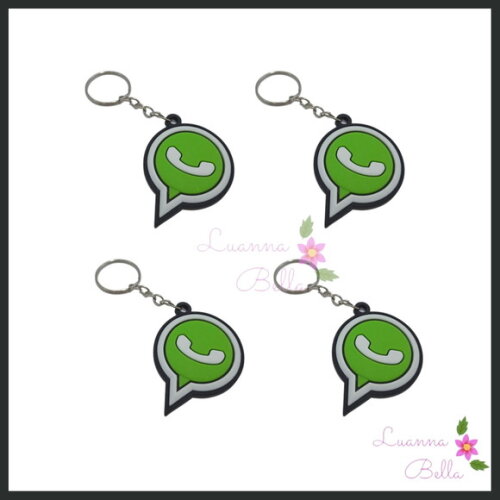 Chaveiros em Apliques Emborrachados WhatsApp -pct c/4unds