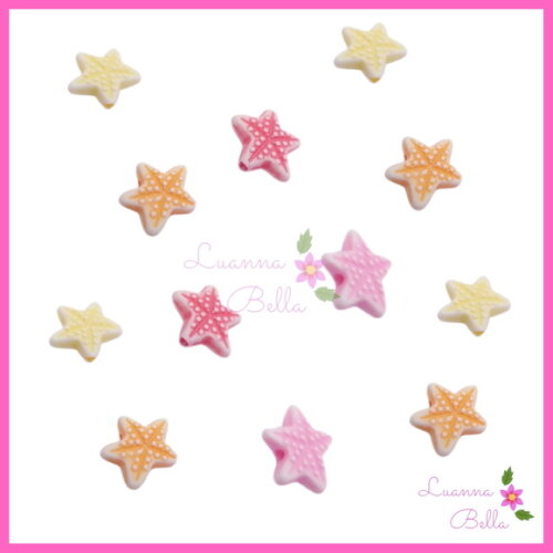 Estrela do Mar de acrílico com furo passante - Pct c/80 unds
