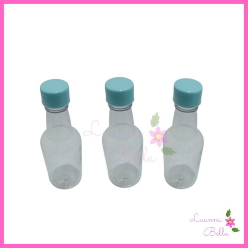 Garrafa de PVC 50 ml C/Tampa Lisa Azul -Pct c/10 unds