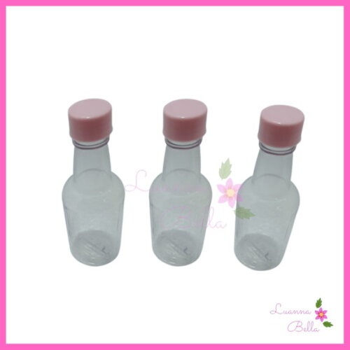 Garrafa de PVC 50 ml C/Tampa Lisa Rosa -Pct c/10 unds