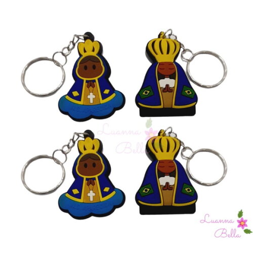 Kit Chaveiros em Apliques Emborrachados Religioso-pct c/4und
