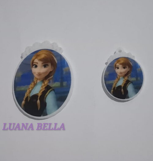 Kit Aplique e Pingente em acrílico Princesa Ana-pct c/3 Kits