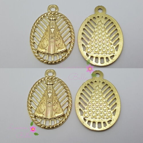 Medalha De Metal Dourada Nossa Senhora Aparecida-pcts c/4und