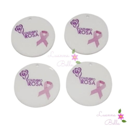 Medalha em U.V. Outubro Rosa - pcts c/4 unds