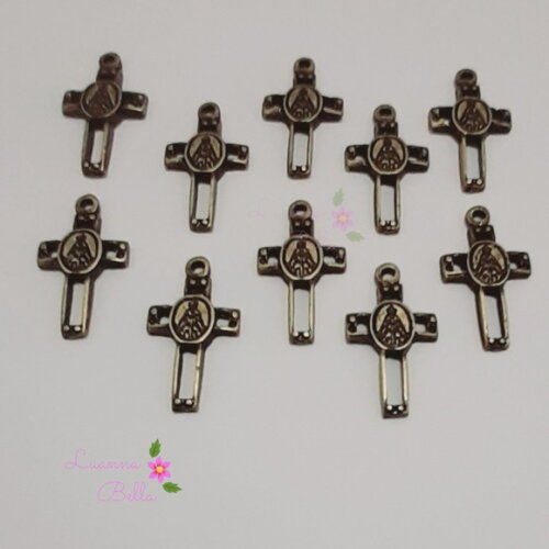 Pingente Crucifixo de Metal Dourado - pacts c/10 unds