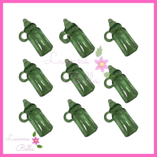Pingente de Acrílico Mini Mamadeira Verde - Pct c/18unds