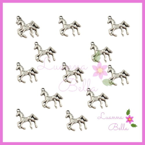 Pingente de Metal Cavalo Prata - Pct c/10 unids