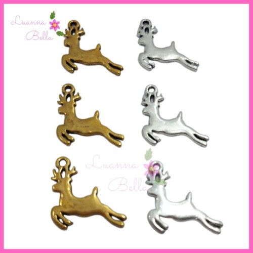 Pingente de Metal Dourado e Prata Hena - Pct c/12 unids