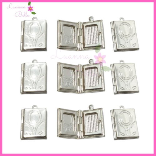 Pingente de Metal Prata Modelo Relicário -Pct c/7 unds