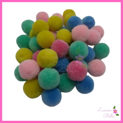 Pompom de Fio Sintético Varias cores -Pct c/50 Unds