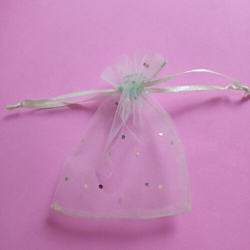 Saquinho Organza Cristal Amarelo Ouro com Fita 8X13cm