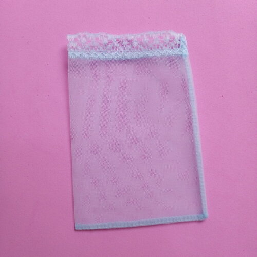 Saquinho Organza Tunil Azul com Renda 10x15cm