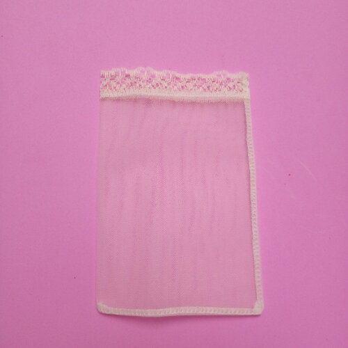 Saquinho Organza Tunil com Renda Bege 9x13cm