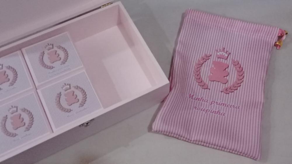Caixa Recordação Ursinha Rosa