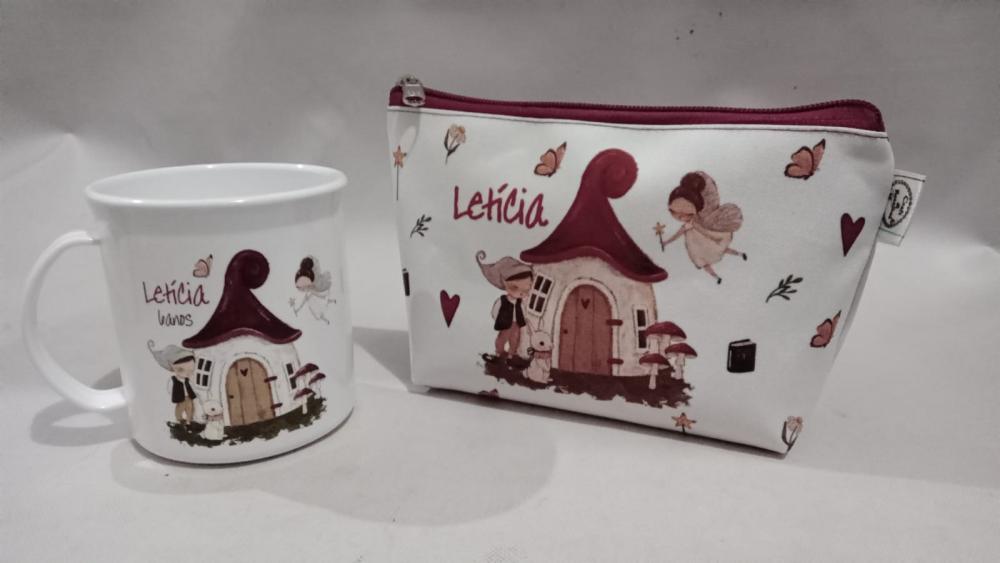 Lembrancinha Fadas _ Caneca e necessarie