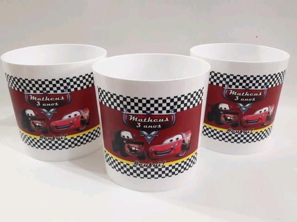 balde de pipoca carros