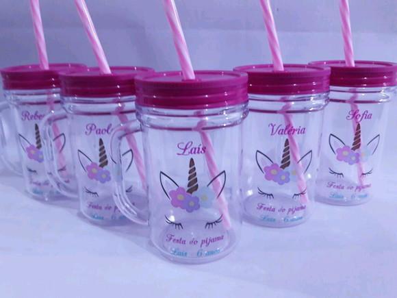 Caneca mason_ unicornio