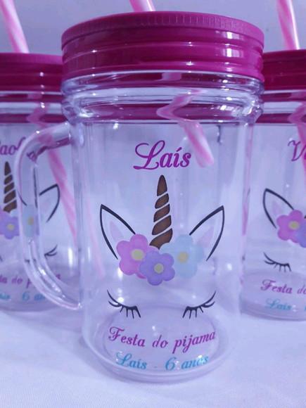 Caneca mason_ unicornio