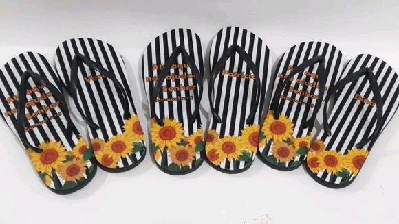 Chinelo personalizado girasol