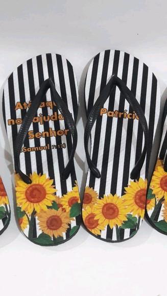 Chinelo personalizado girasol