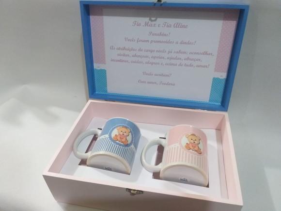 Convite Padrinhos Batismo_ Rosa e Azul
