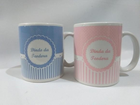 Convite Padrinhos Batismo_ Rosa e Azul