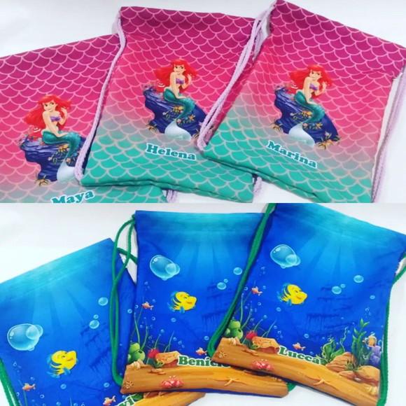 Lembrancinha Pequena Sereia - Mochila Saco