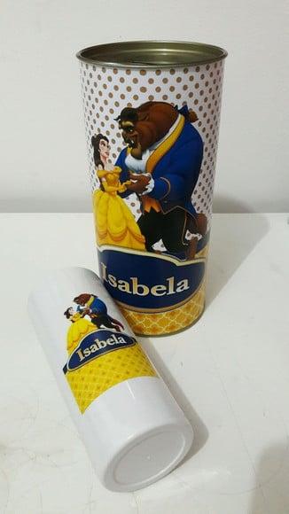 Lembrancinha Bela e a Fera - Copo com Tubolata