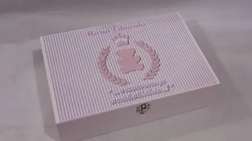 Caixa Recordação Ursinha Rosa