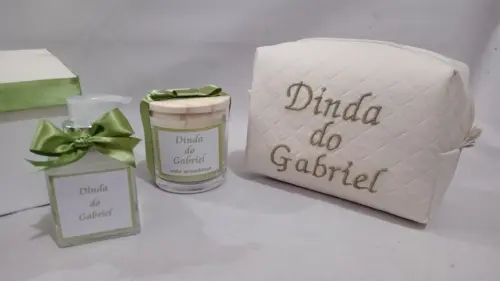 Convite Madrinha Batismo_ Bege com Verde