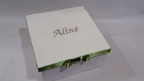 Convite Madrinha Batismo_ Bege com Verde