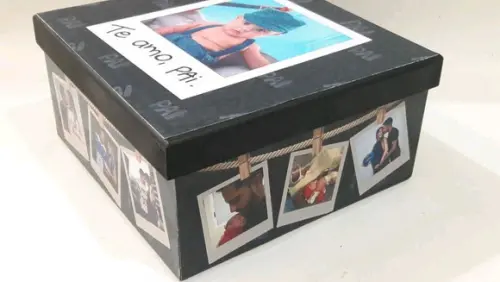 caixa com fotos