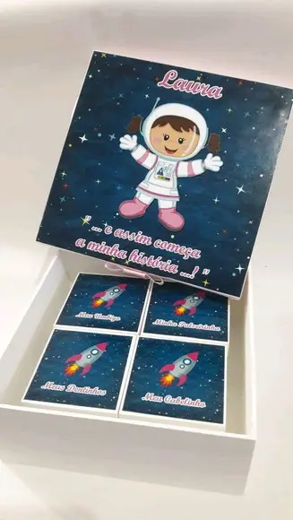 Caixa recordação astronauta