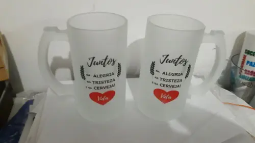 Caneca chop vidro - presente casal