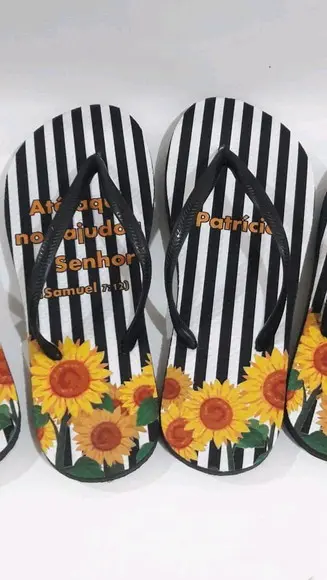 Chinelo personalizado girasol