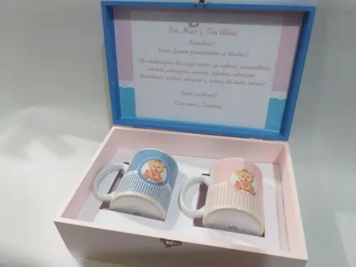 Convite Padrinhos Batismo_ Rosa e Azul
