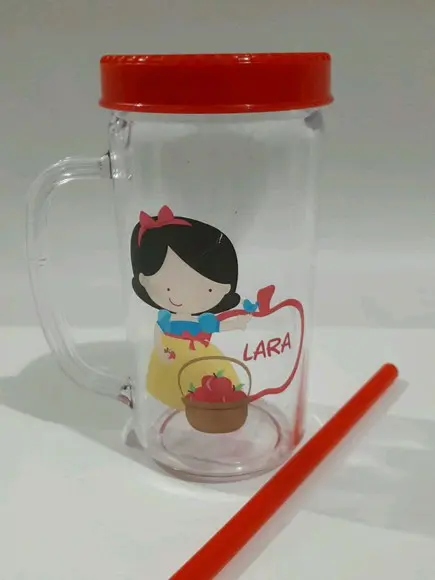 Copo com canudo _ 200ml branca de nev