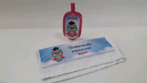 dia dos professores _toalha com álcool em gel
