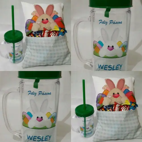 KIT PASCOA_ ALMOFADA COM COPO CANUDO