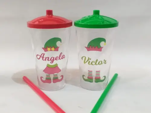 Lembrancinha de Natal _ Copo com Canudo