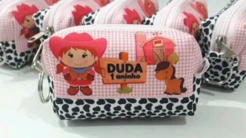 Lembrancinha Fazendinha Rosa - Porta Moeda
